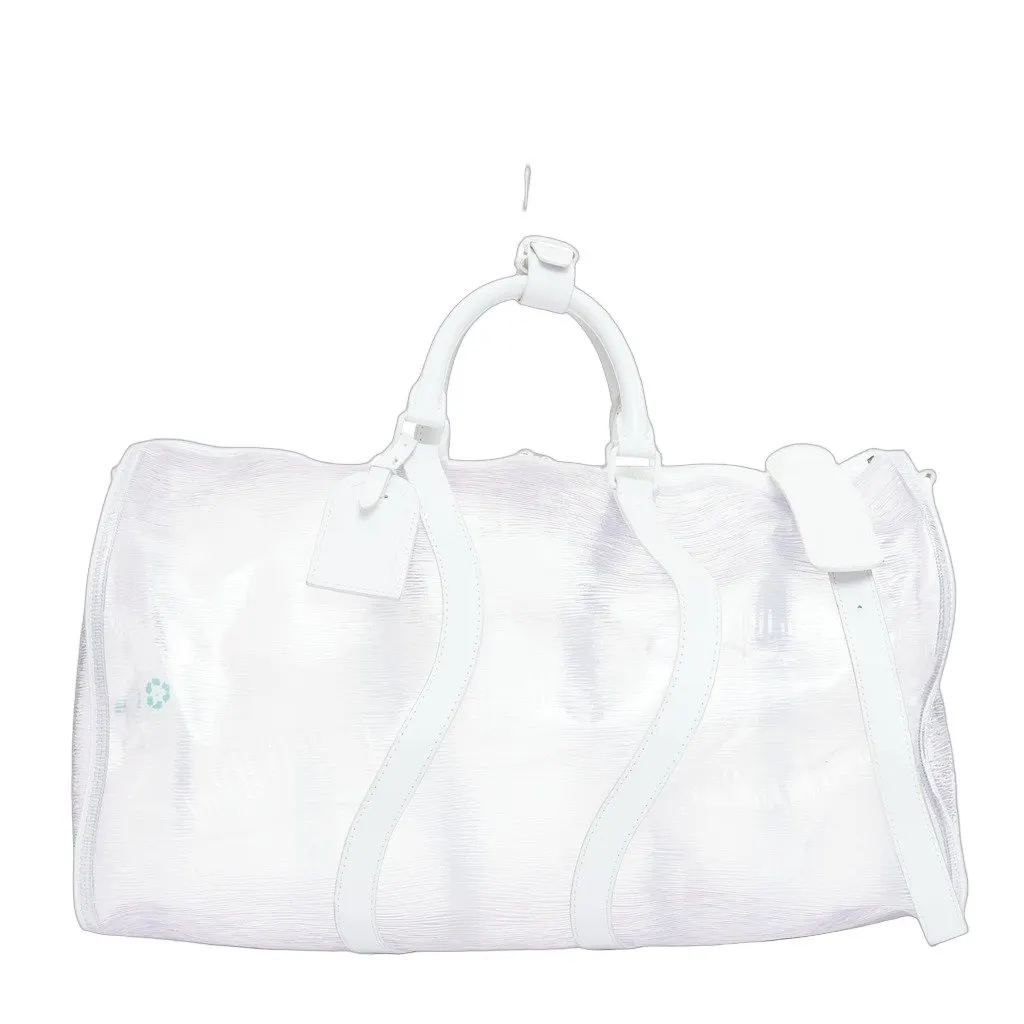 Louis Vuitton Keepall Bandouliere 50 White Plastic Fair - Front View