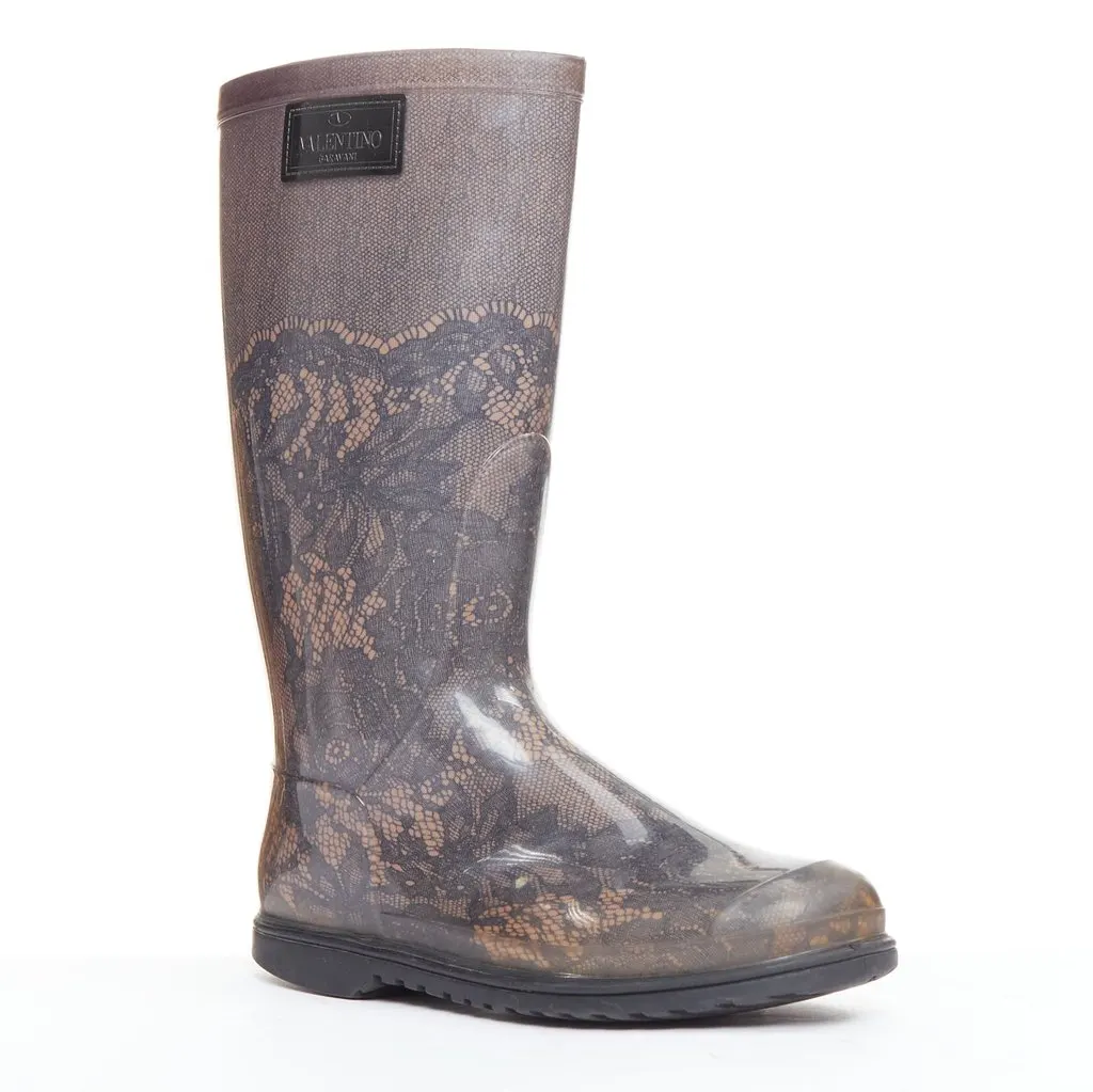Valentino Grey Rubber Boots Grey Rubber Fair - Inside View