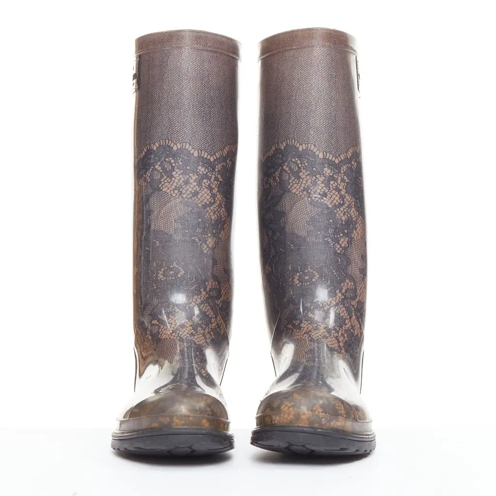 Valentino Grey Rubber Boots Grey Rubber Fair - Model View