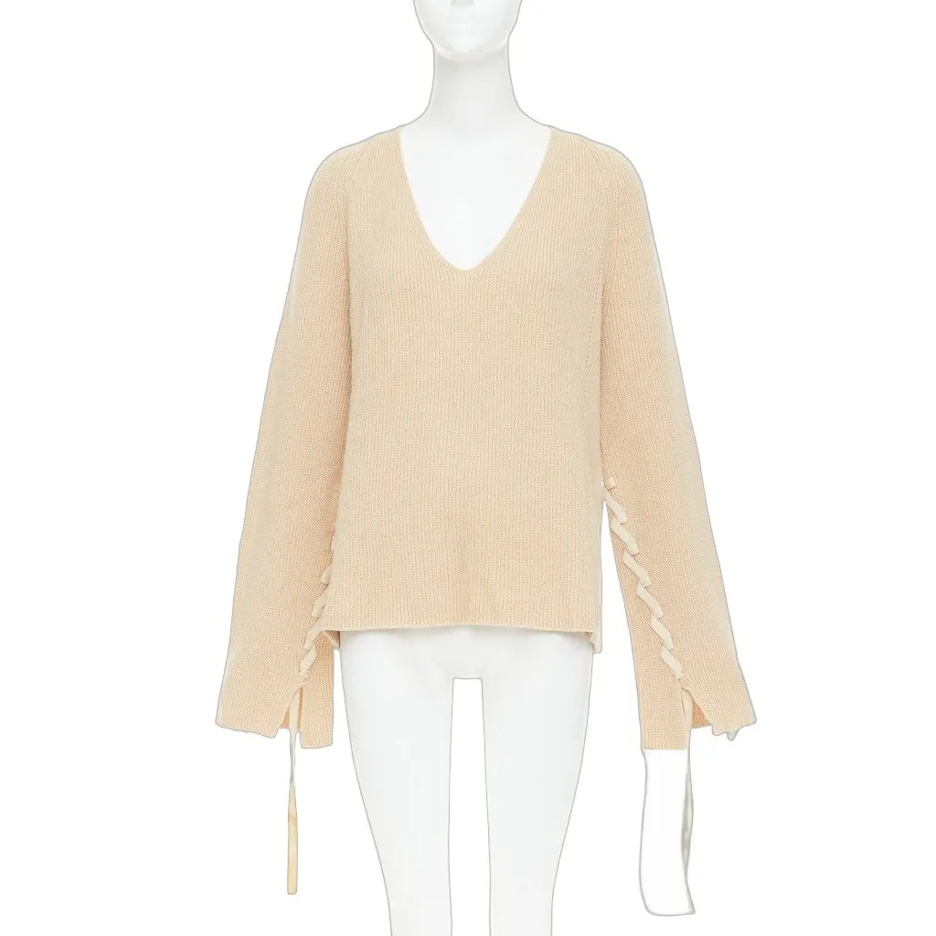 Helmut Lang Beige Wool Knitwear Beige Wool Fair - Front View