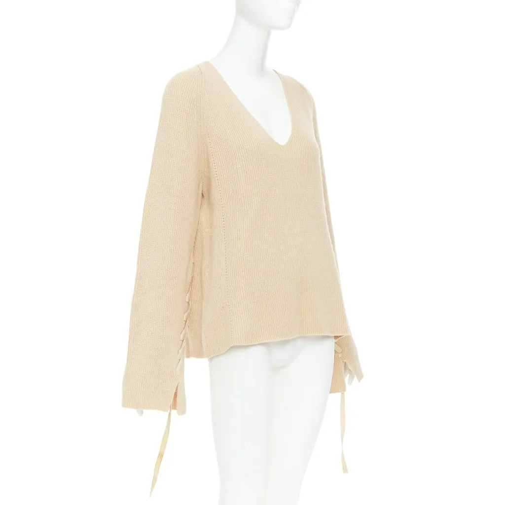 Helmut Lang Beige Wool Knitwear Beige Wool Fair - Inside View