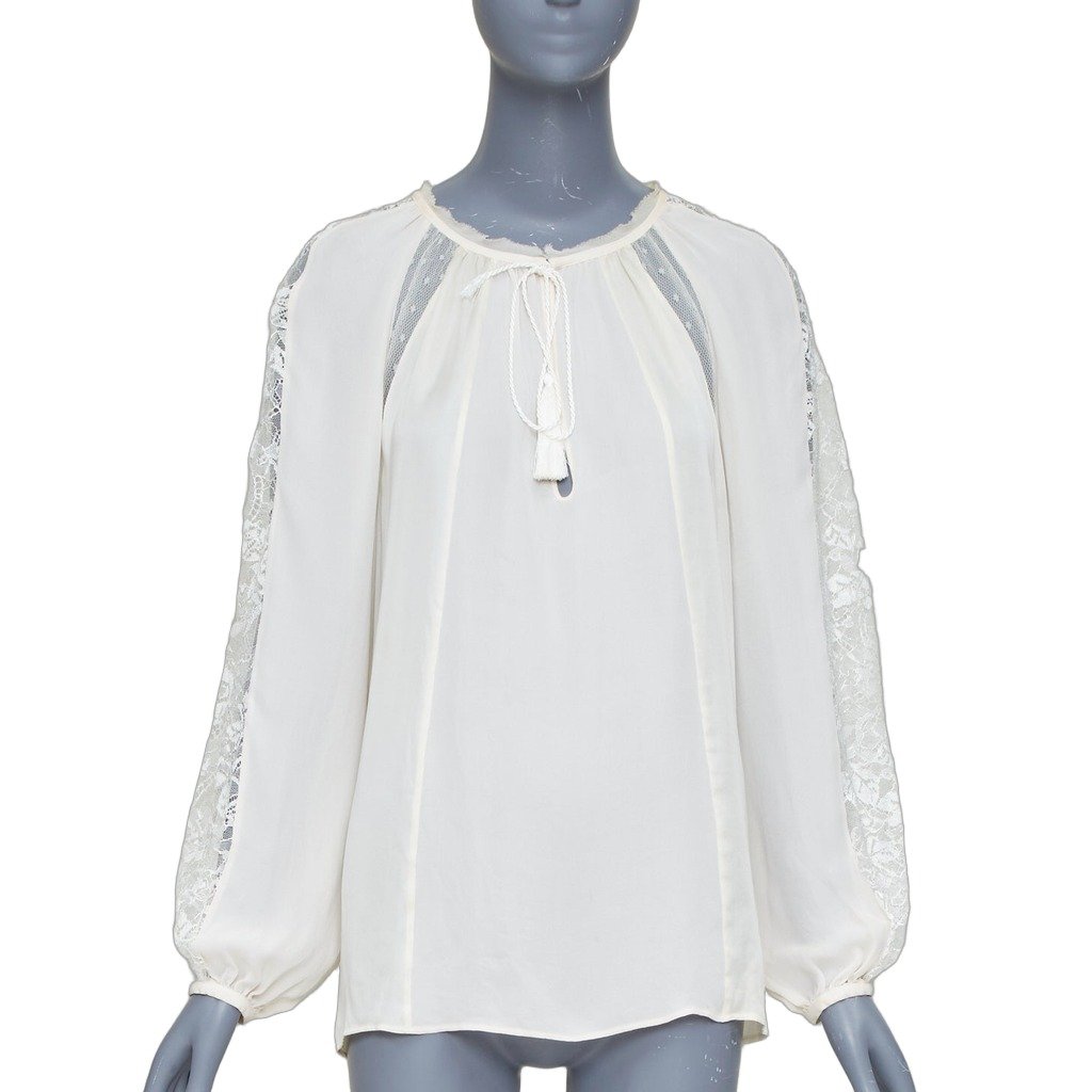 Emilio Pucci Ecru Silk Top Ecru FR 36 | Libas Collective