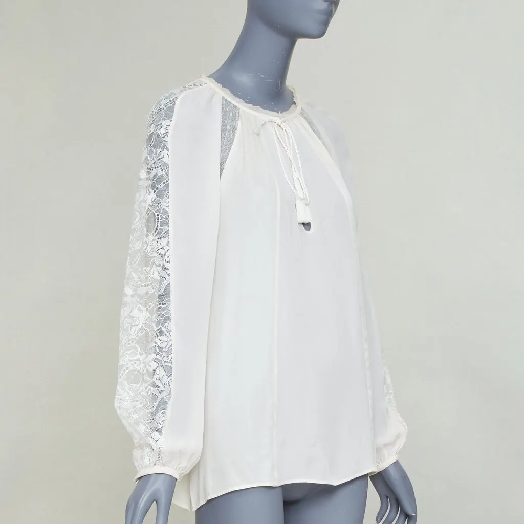 Emilio Pucci Ecru Silk Top Ecru Silk Fair - Inside View
