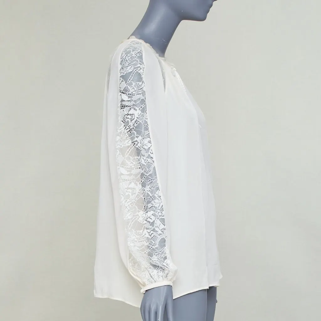 Emilio Pucci Ecru Silk Top Ecru Silk Fair - Model View