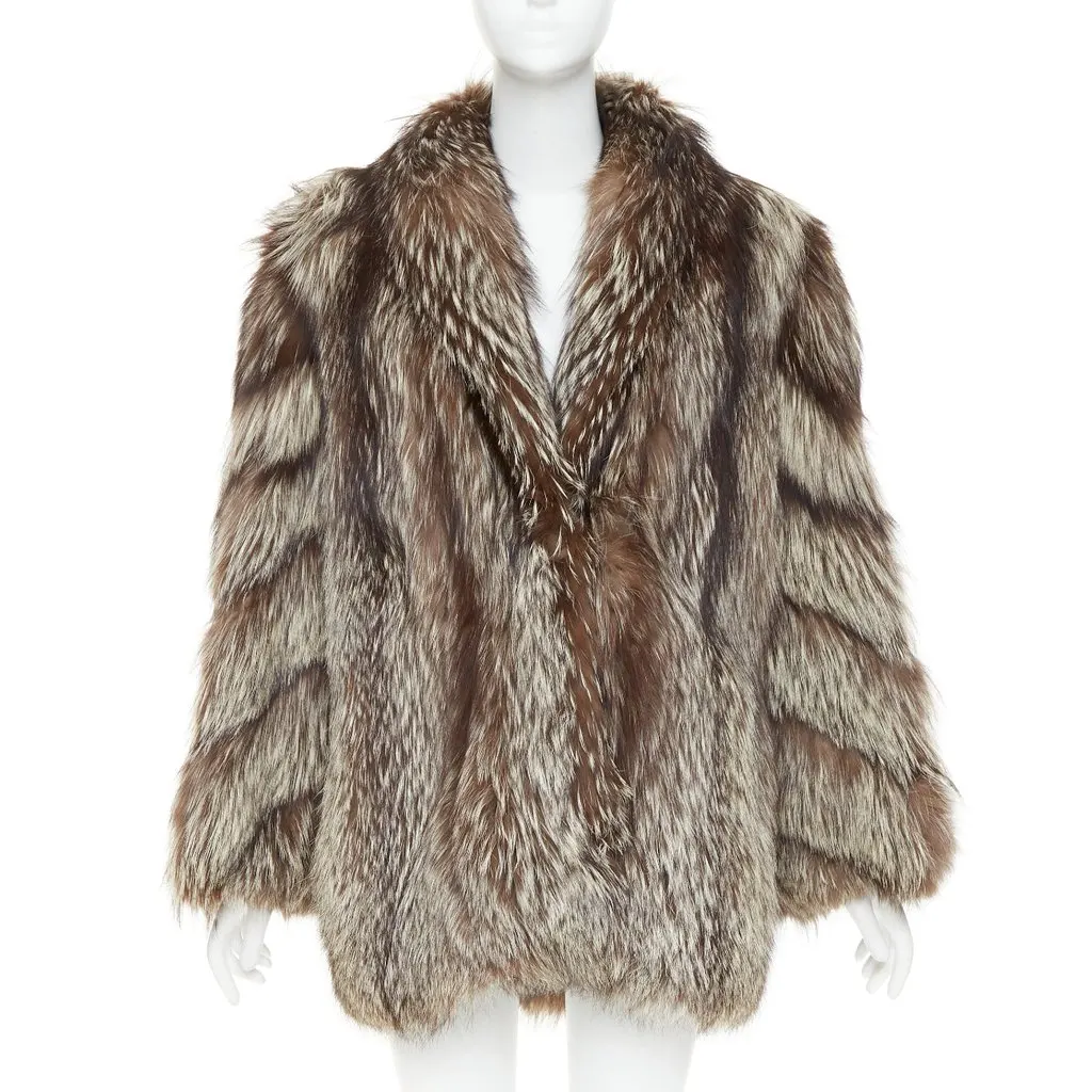 Unsigned Brown Fur Coat Brown Fur Very good - Front View