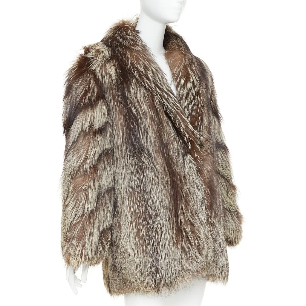 Unsigned Brown Fur Coat Brown Fur Very good - Model View