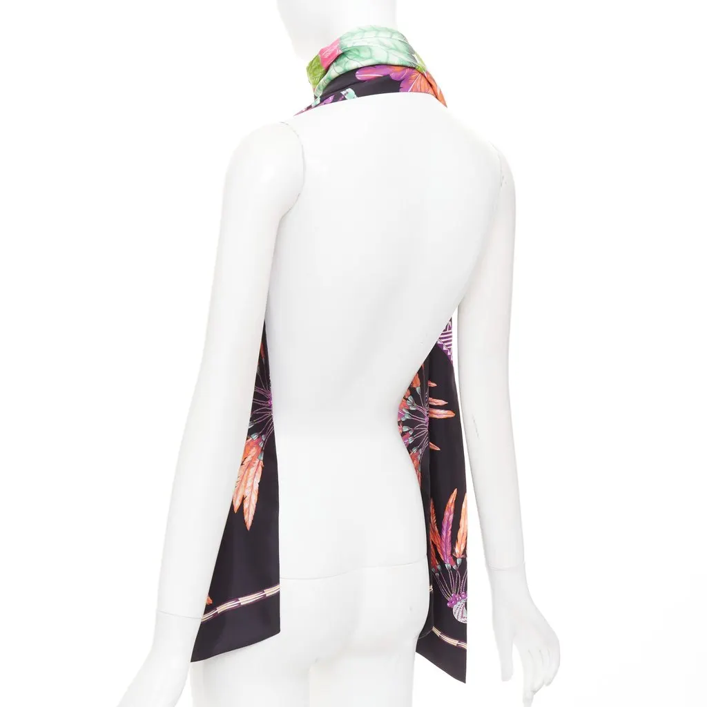 Hermès Maxi Twilly Black Silk Very good - Box View