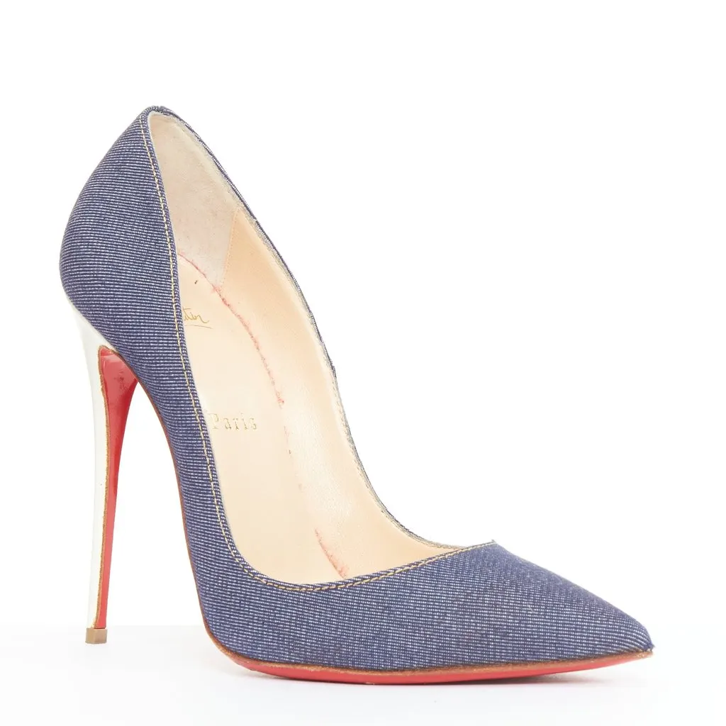 Christian Louboutin So Kate 120 Blue Denim Fair - Back View