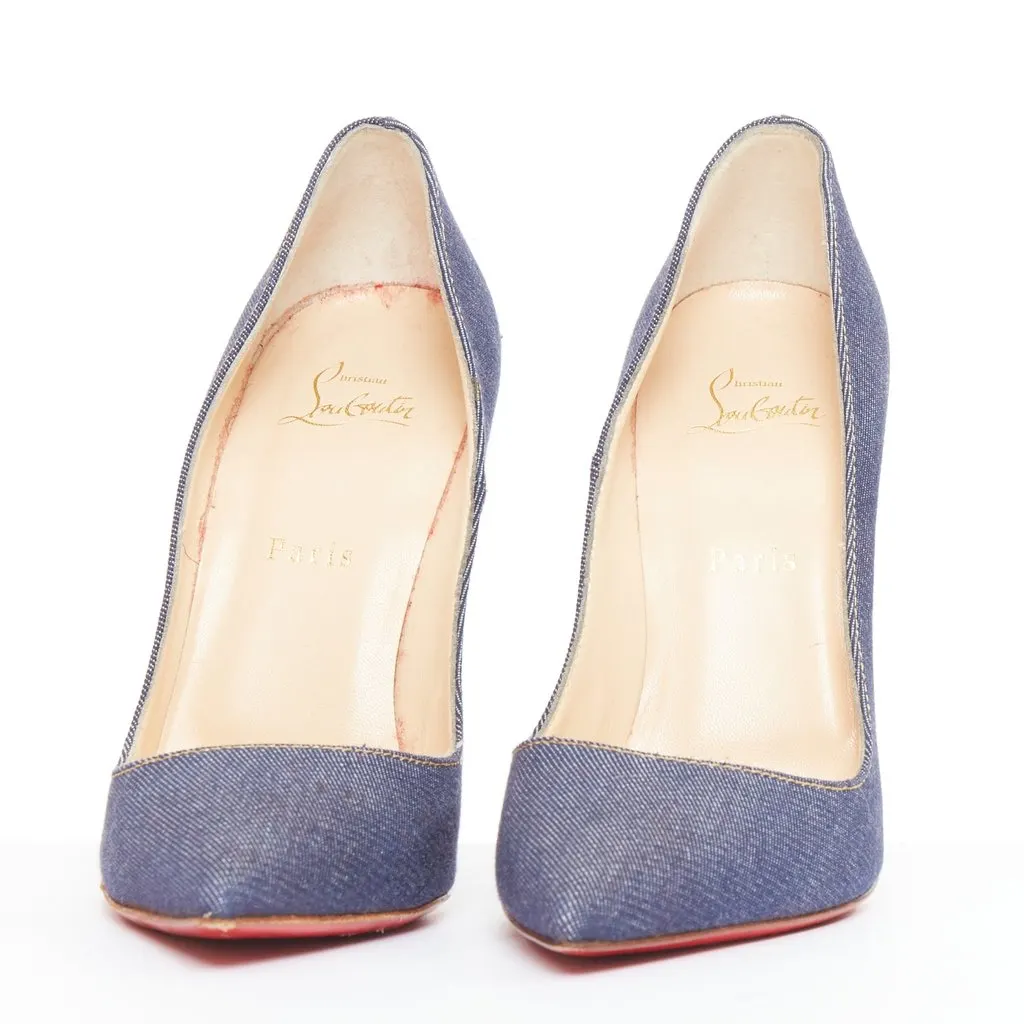 Christian Louboutin So Kate 120 Blue Denim Fair - Inside View
