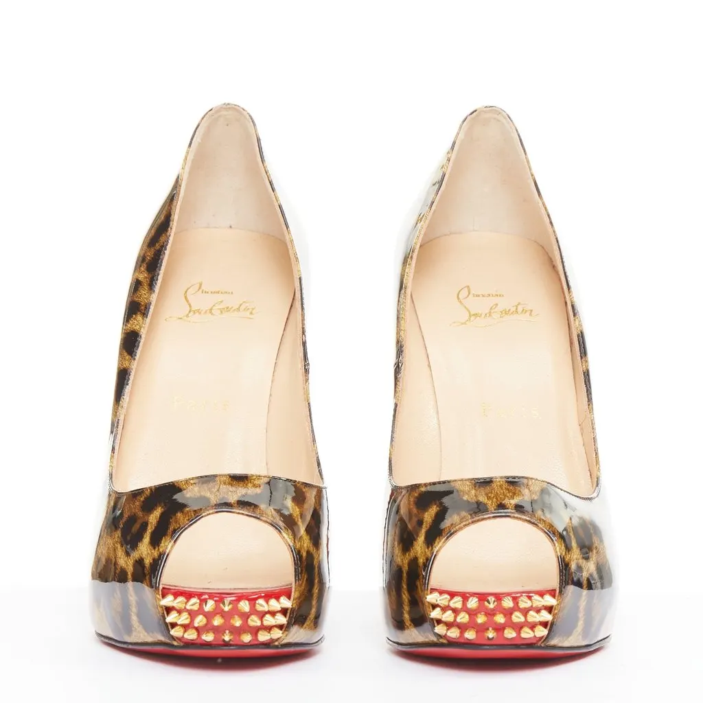 Christian Louboutin Very Prive Spikes 120 Brown Leather Very good - Inside View