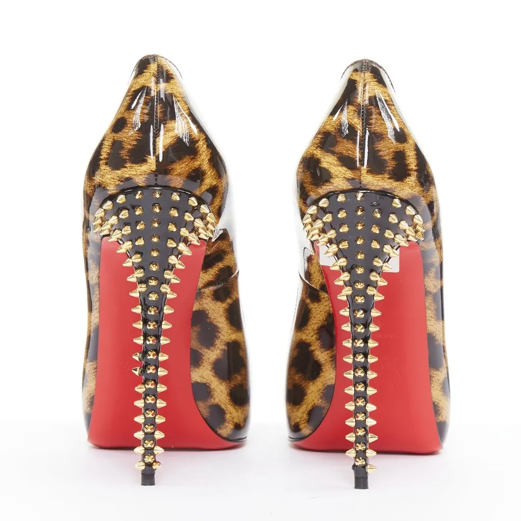 Christian Louboutin Very Prive Spikes 120 Brown Leather Very good - Box View