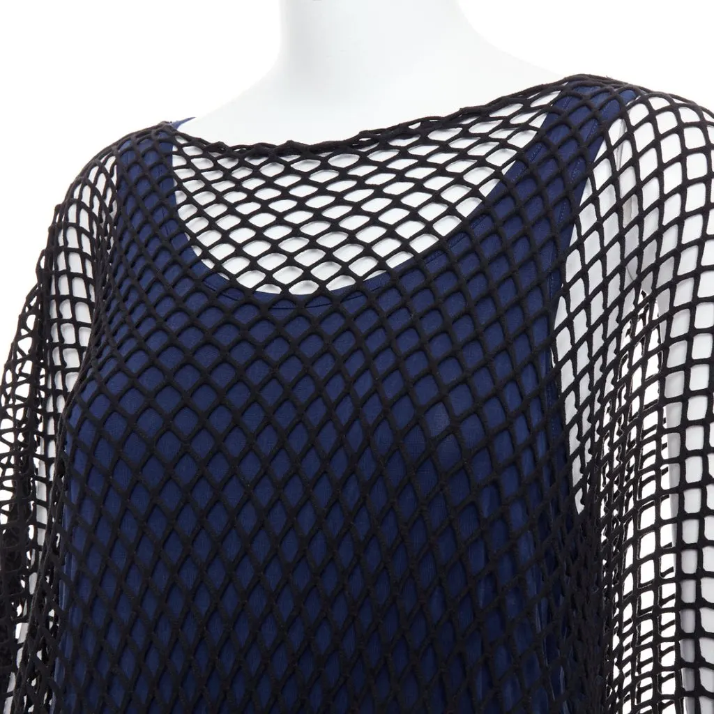 Maison Margiela Mesh Layered Tank Navy Very good - Back View