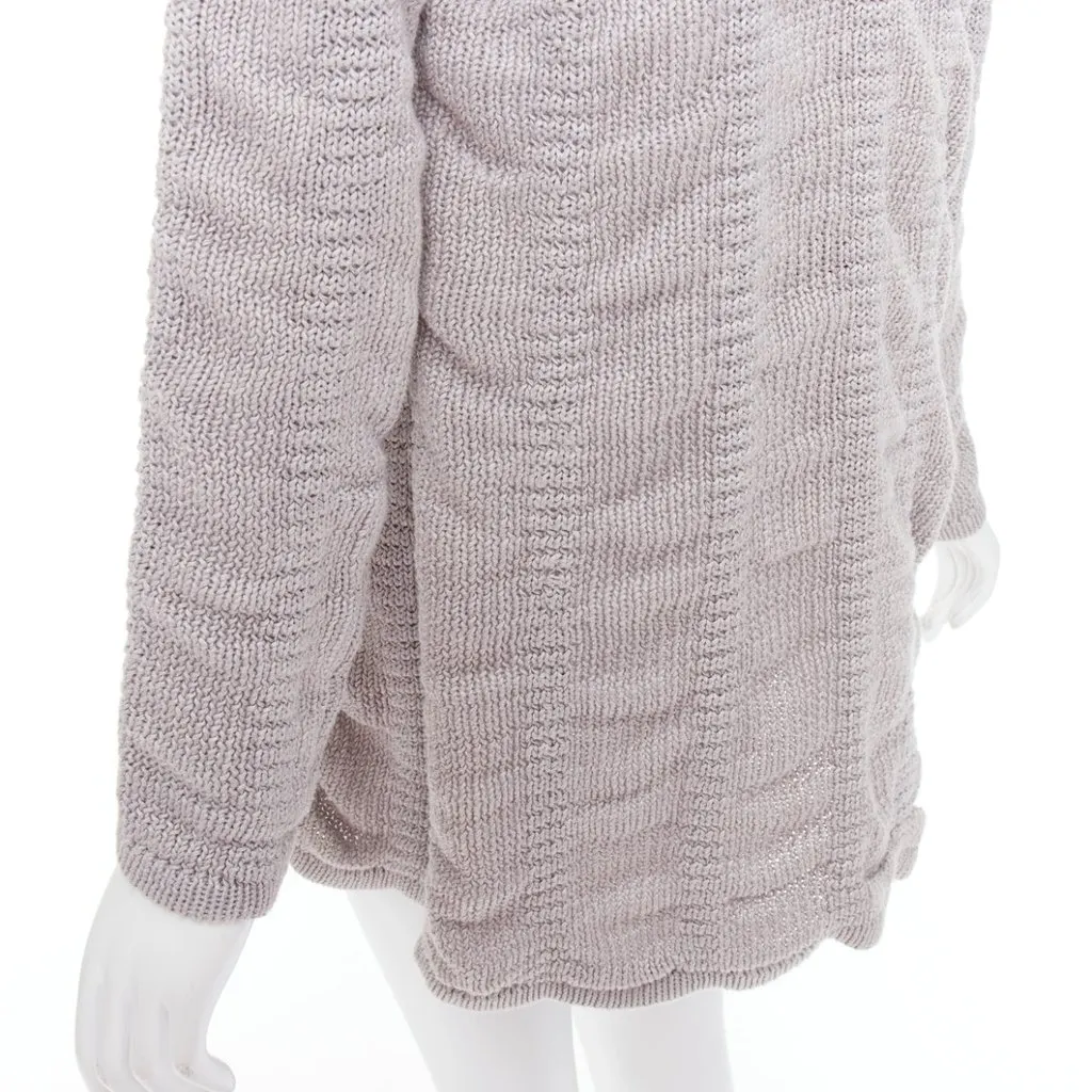 Helmut Lang Long Sleeve Cardigan Beige Linen Very good - Back View
