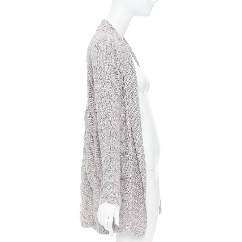 Helmut Lang Long Sleeve Cardigan Beige Linen Very good - Model View