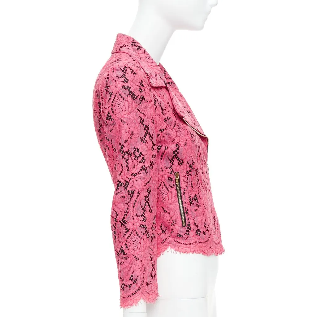 MSGM Pink Biker Jacket Pink Very good - Box View