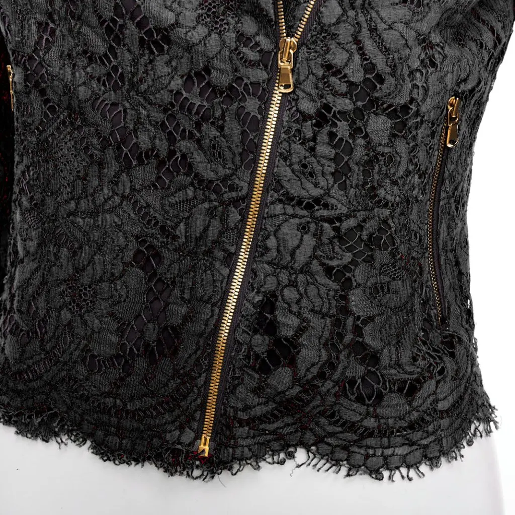 MSGM Black Biker Jacket Black Very good - Back View