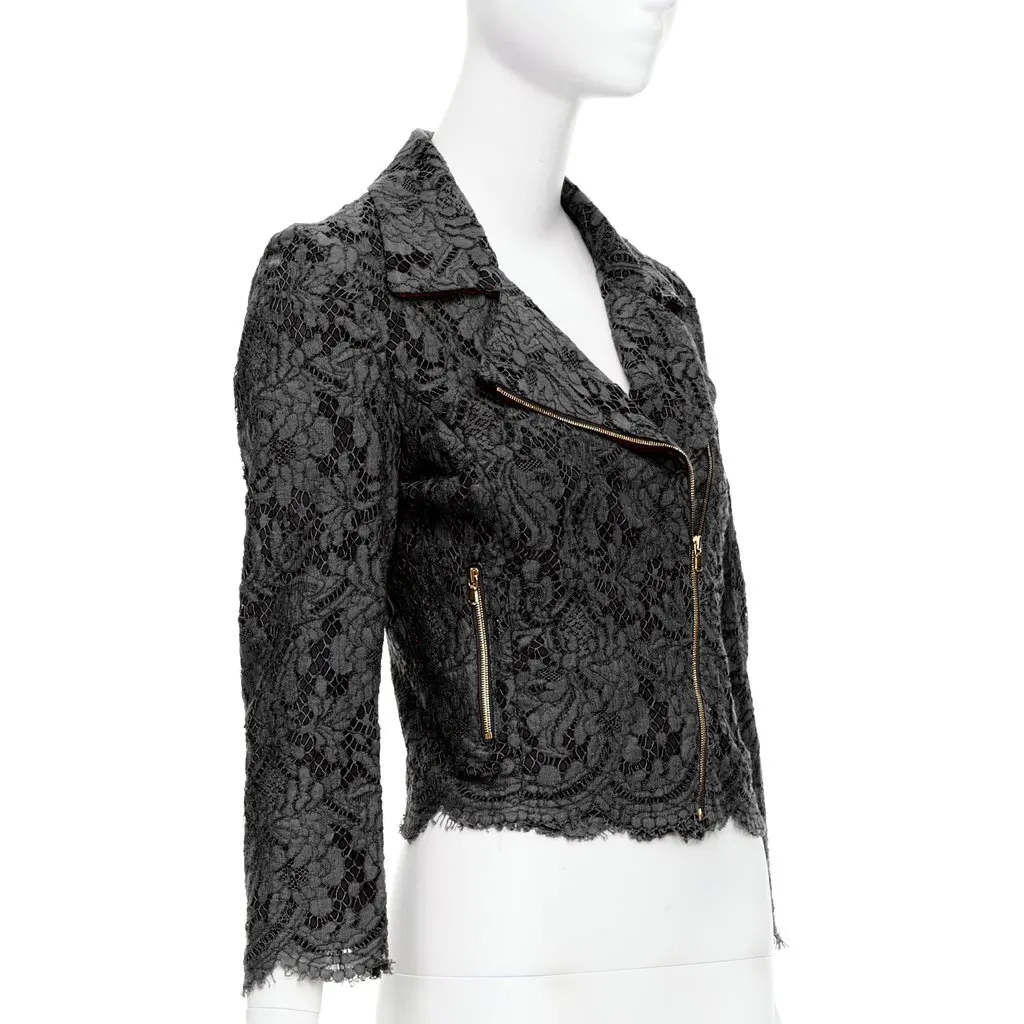 MSGM Black Biker Jacket Black Very good - Model View