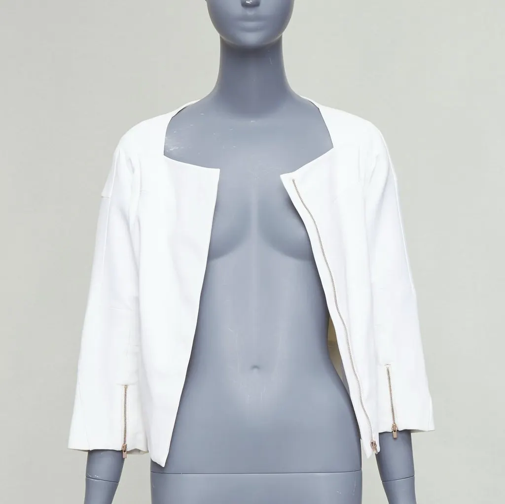 Chloé White Cropped Jacket Ecru Cotton Fair - Inside View