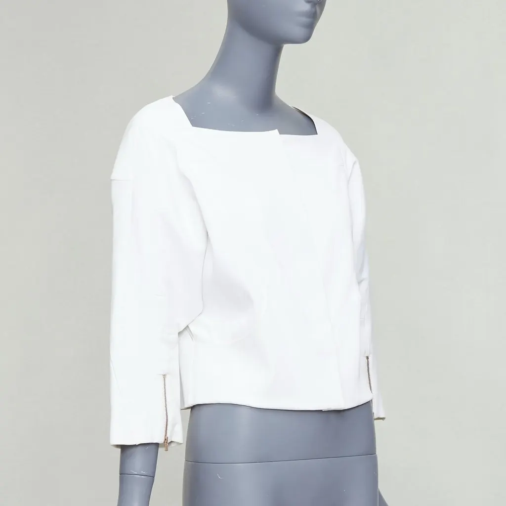 Chloé White Cropped Jacket Ecru Cotton Fair - Model View