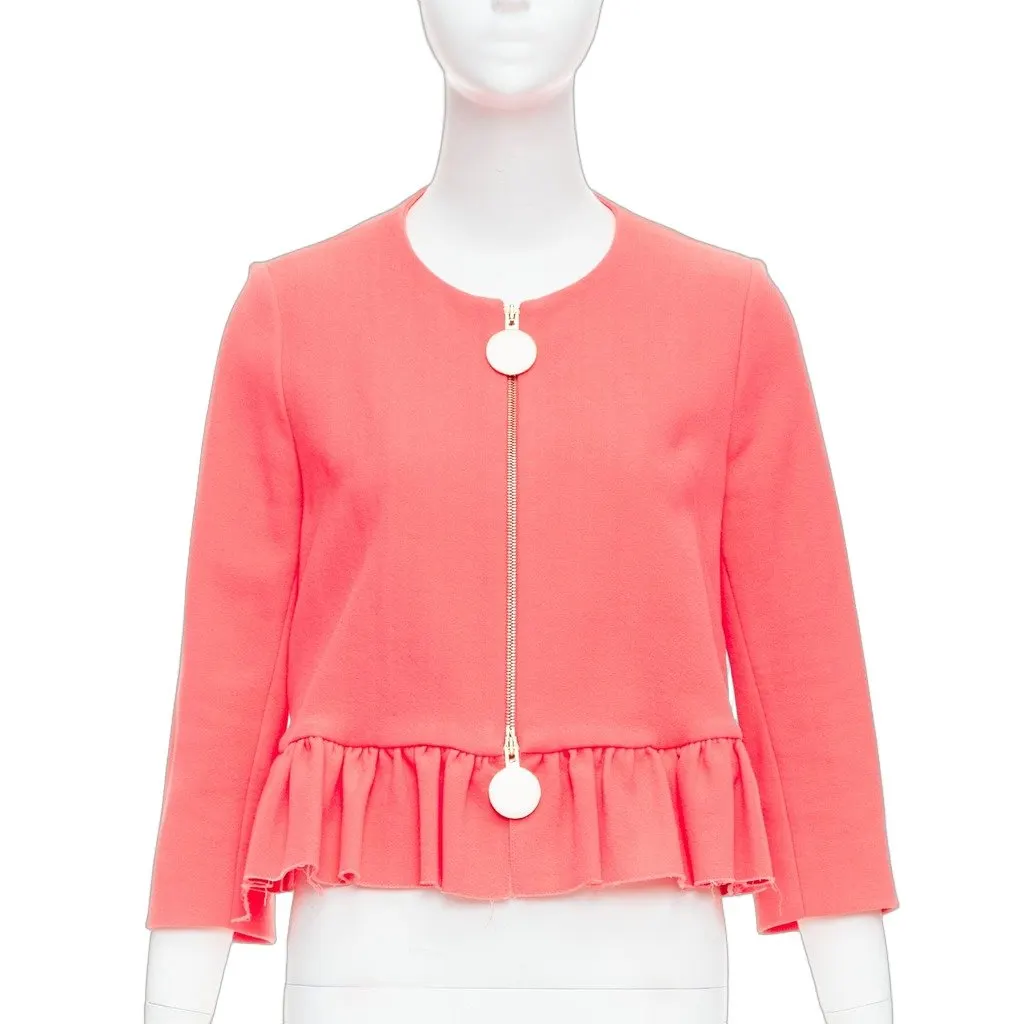 Marni Pink Cropped Jacket Pink Cotton Good - Front View