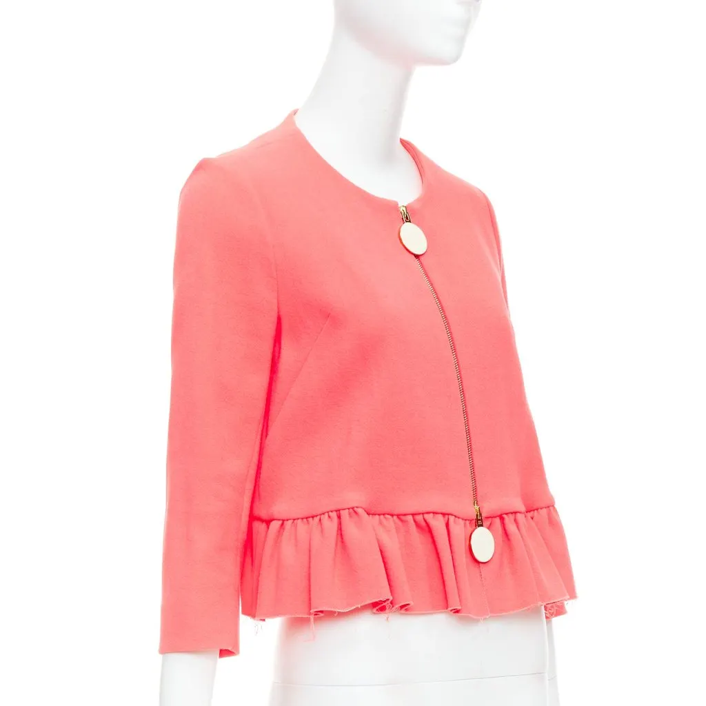 Marni Pink Cropped Jacket Pink Cotton Good - Model View