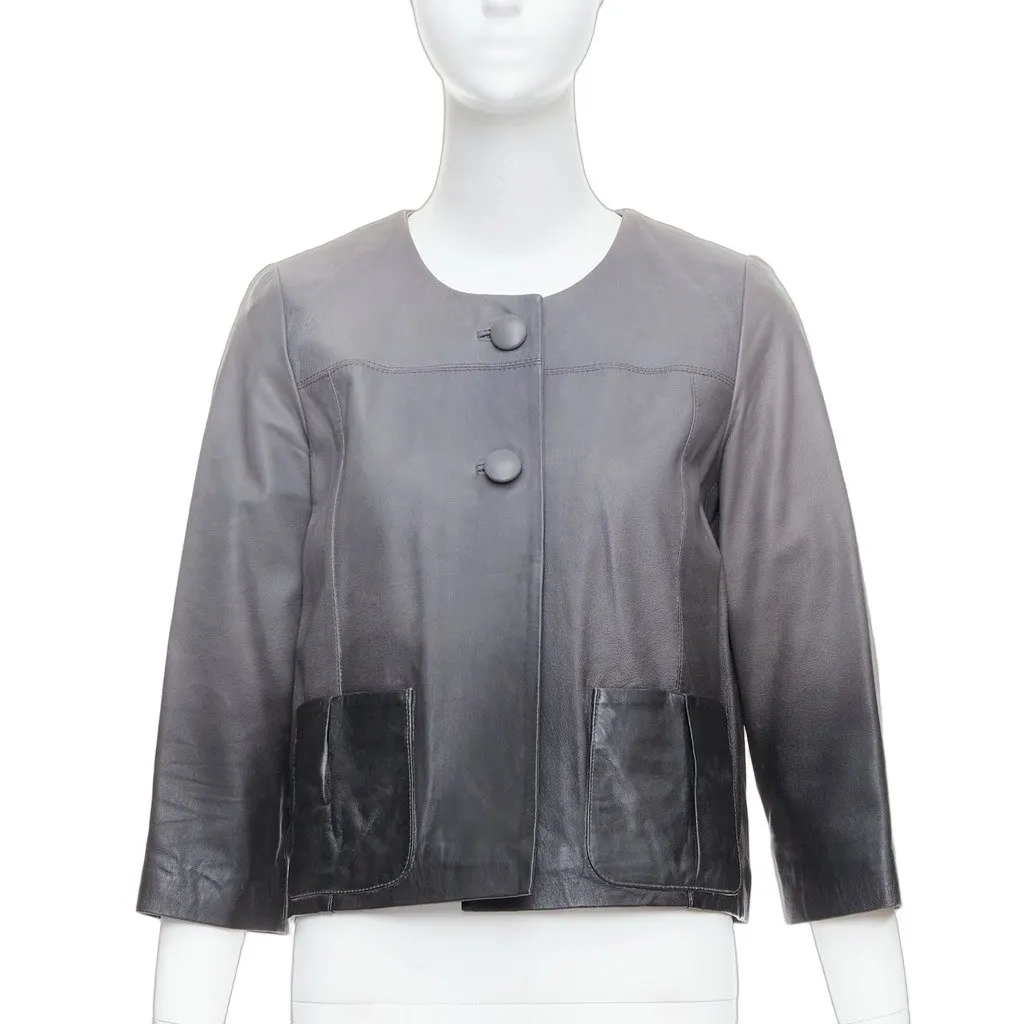 Maje Bokio Grey Leather Good - Front View