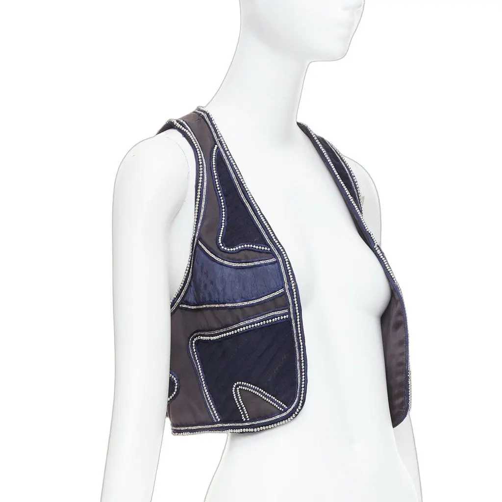 3.1 Phillip Lim Blue Studded Vest Blue Very good - Front View