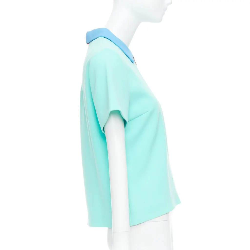 Roksanda Darted Colorblock Shirt Blue Polyester Fair - Model View