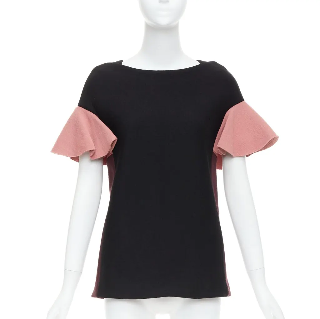 Marni Ruffle Sleeve Tunic Pink Wool Good - Inside View
