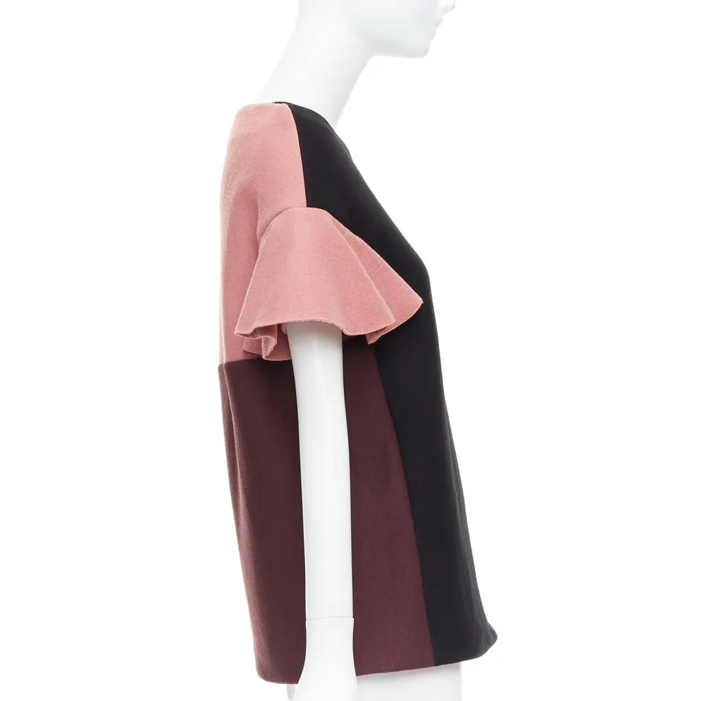 Marni Ruffle Sleeve Tunic Pink Wool Good - Model View
