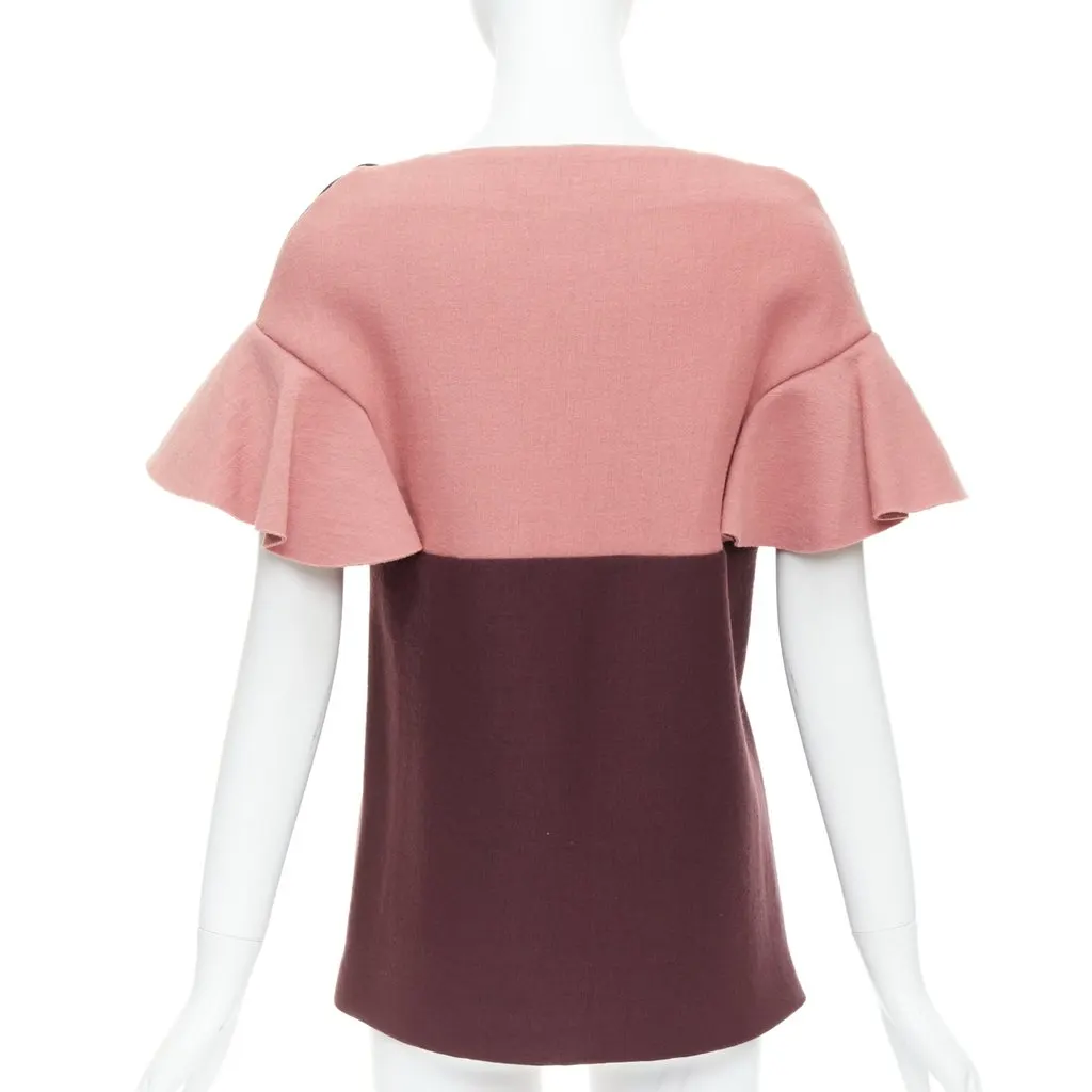 Marni Ruffle Sleeve Tunic Pink Wool Good - Box View