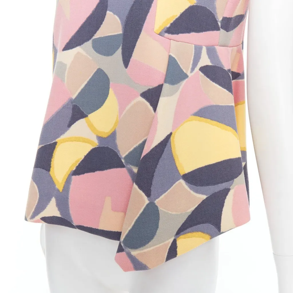Marni Abstract Peplum Top MultiColor Wool Fair - Back View