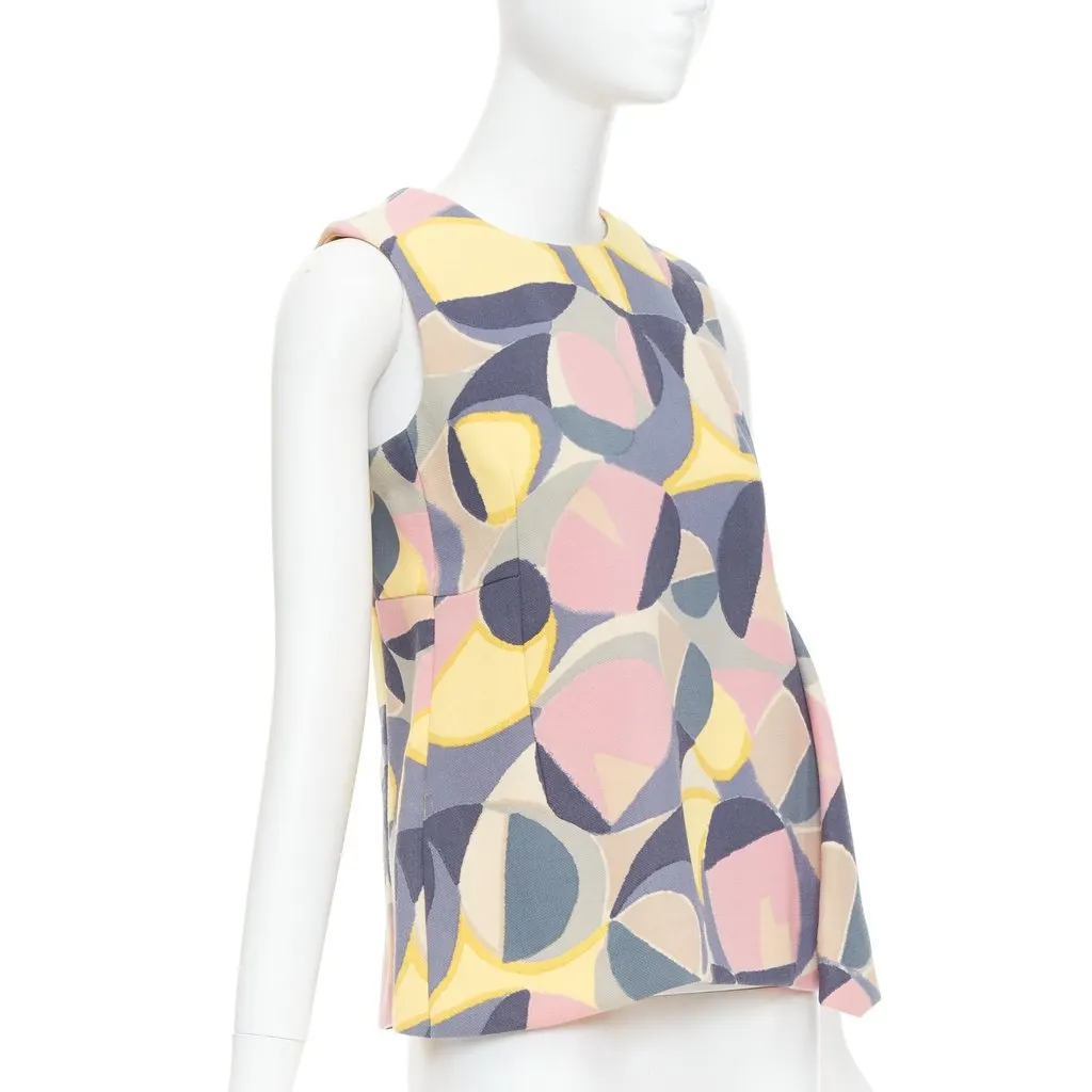Marni Abstract Peplum Top MultiColor Wool Fair - Inside View