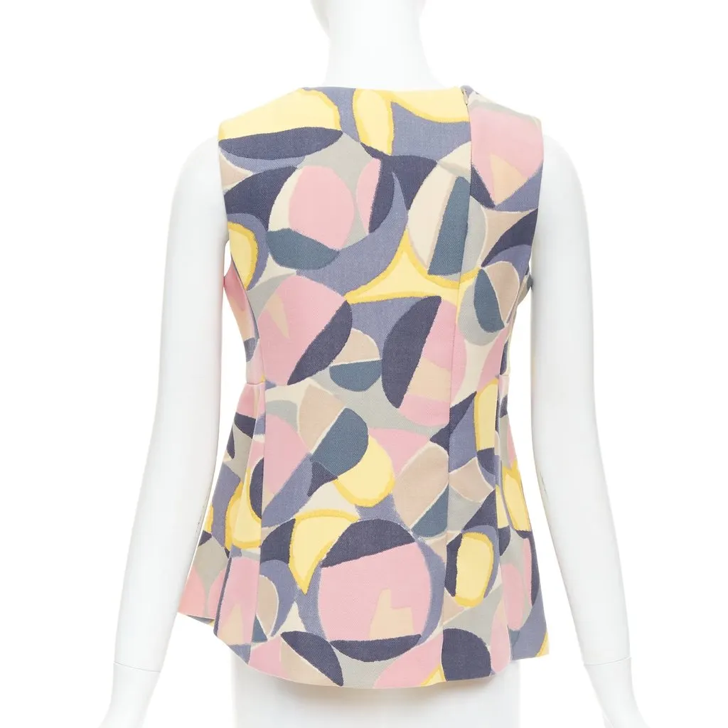 Marni Abstract Peplum Top MultiColor Wool Fair - Box View