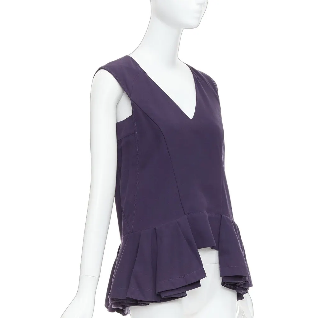 Marni Hi-Low Tunic Top Purple Cotton Good - Front View