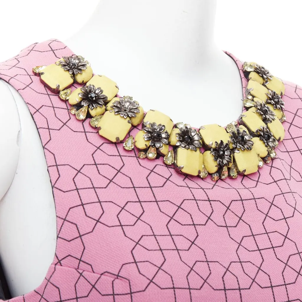 Marni Jewel Collar Vest Pink Wool Very good - Back View