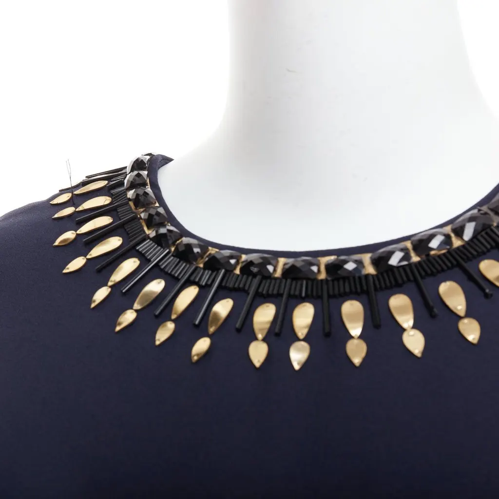 Manish Arora 3D Embellished Top Navy Polyester Fair - Back View