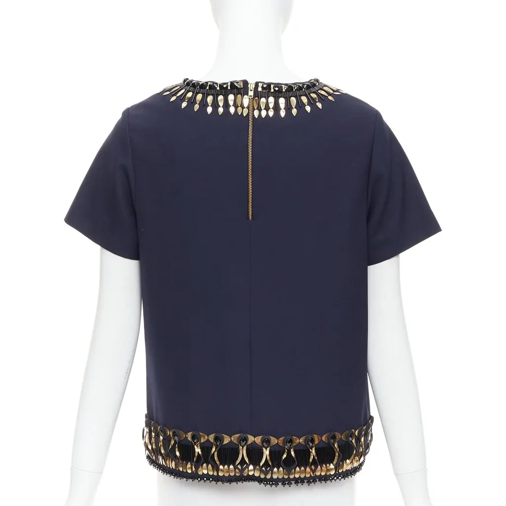 Manish Arora 3D Embellished Top Navy Polyester Fair - Box View