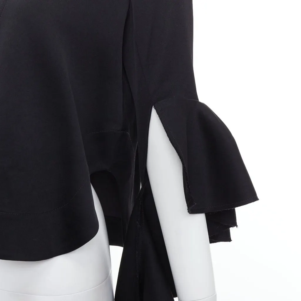 Ellery Cascade Sleeve Top Black Polyester Very good - Back View