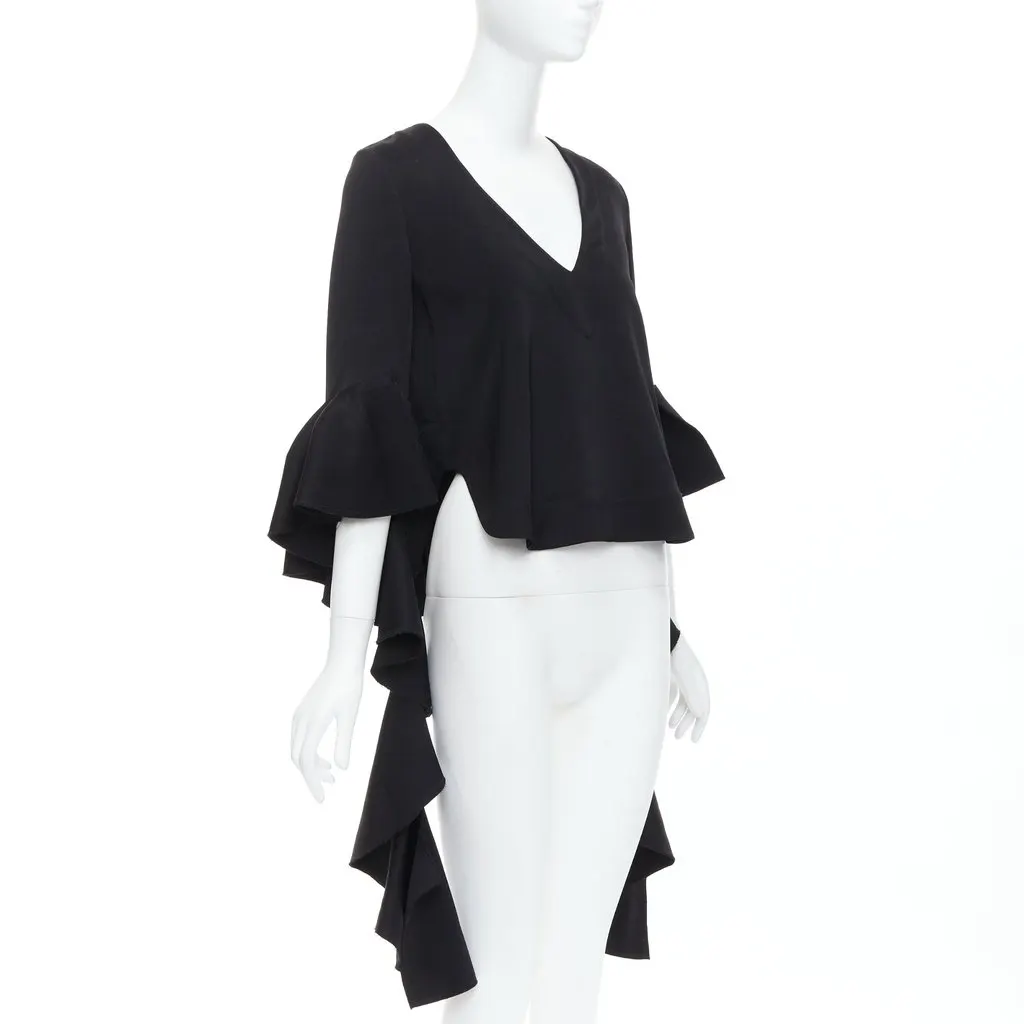 Ellery Cascade Sleeve Top Black Polyester Very good - Inside View