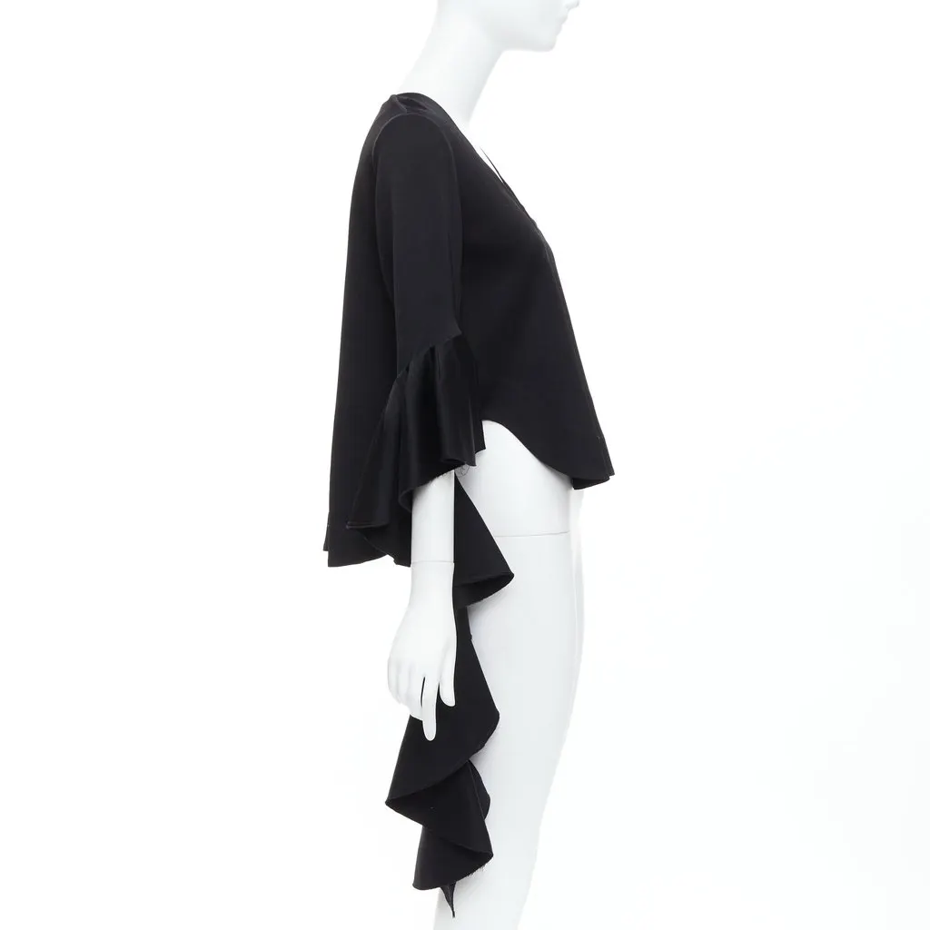 Ellery Cascade Sleeve Top Black Polyester Very good - Model View