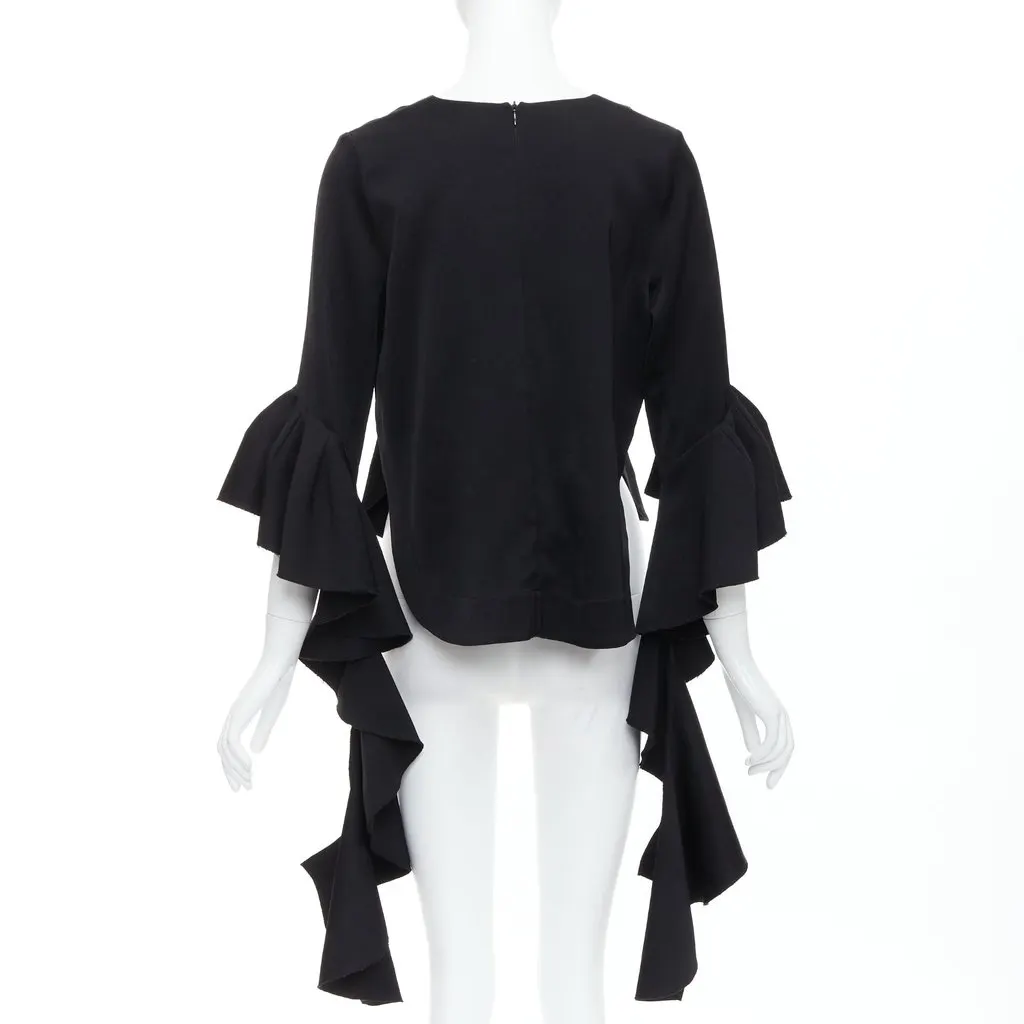 Ellery Cascade Sleeve Top Black Polyester Very good - Box View