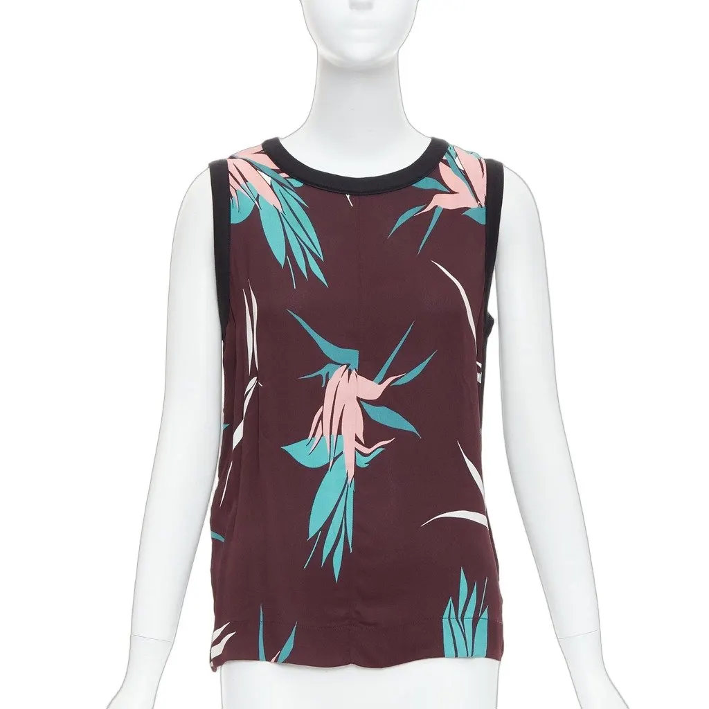Marni Tropical Floral Tank Brown Cotton Very good - Front View