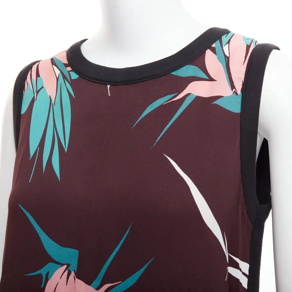 Marni Tropical Floral Tank Brown Cotton Very good - Back View