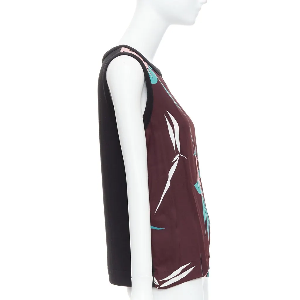 Marni Tropical Floral Tank Brown Cotton Very good - Model View