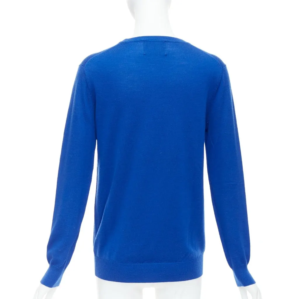 Markus Lupfer Sequin Lip Sweater Blue Wool Very good - Box View