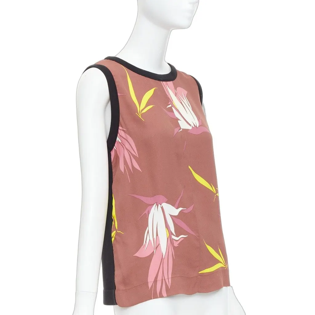 Marni Tropical Print Tank Brown Cotton Fair - Front View