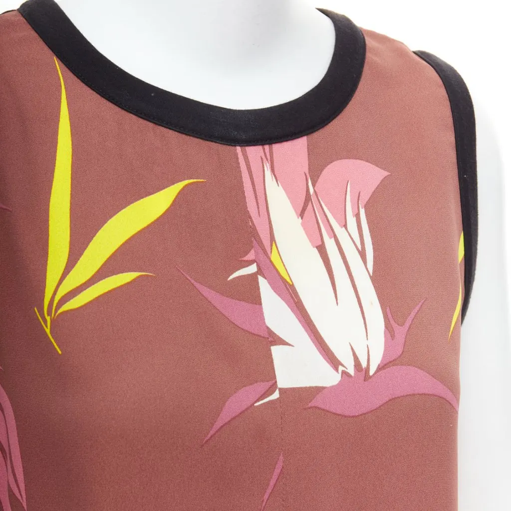Marni Tropical Print Tank Brown Cotton Fair - Back View