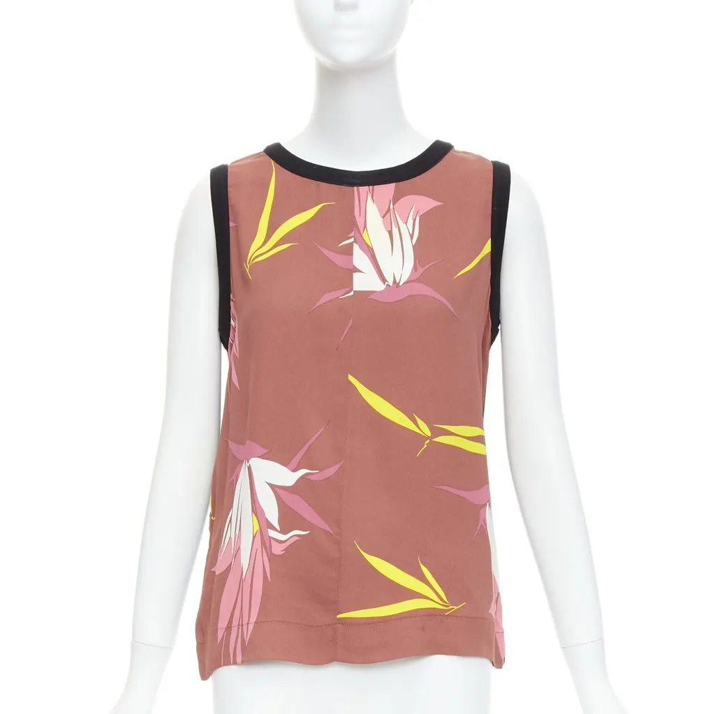 Marni Tropical Print Tank Brown Cotton Fair - Inside View