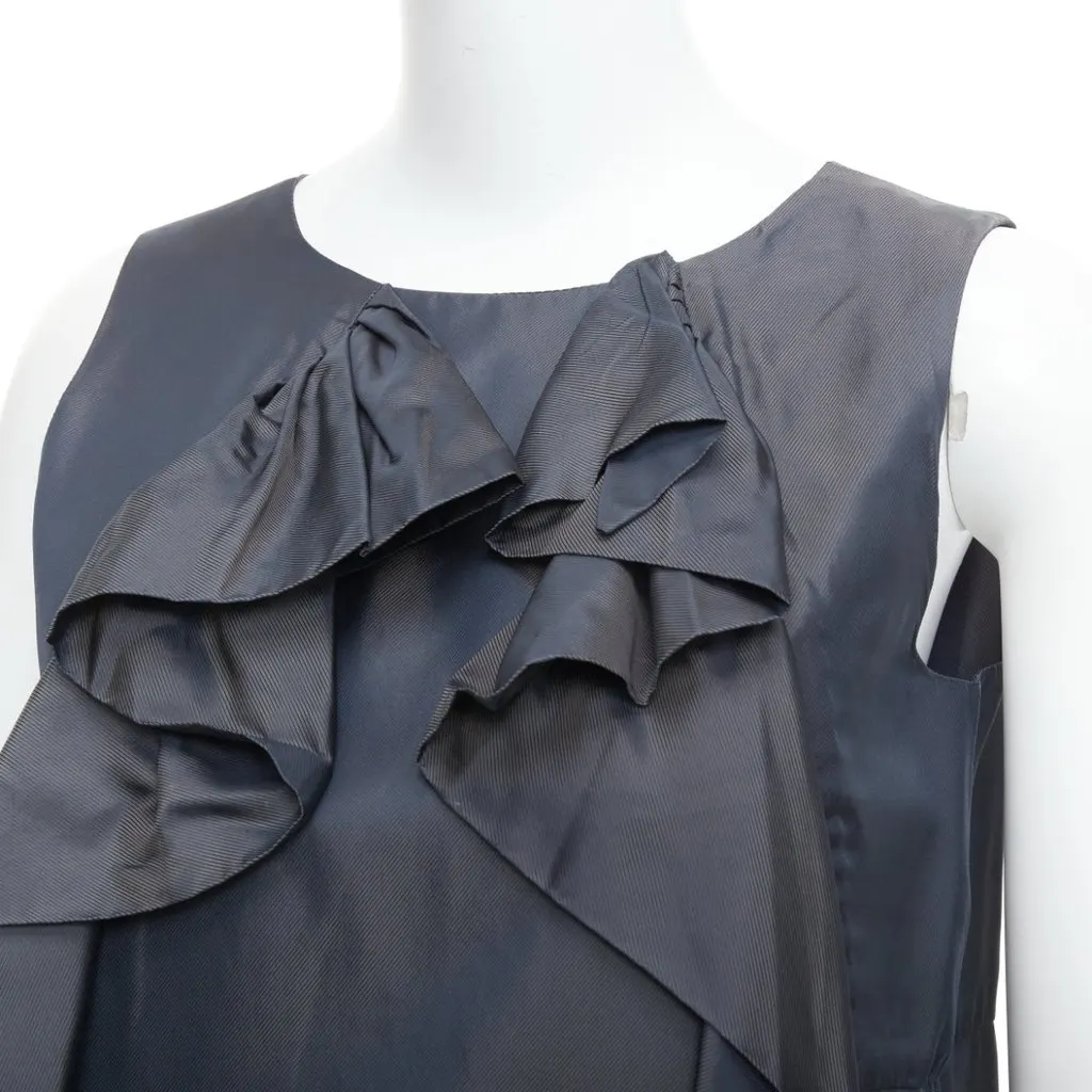 Marni Twill Ruffle Dress Grey Very good - Back View